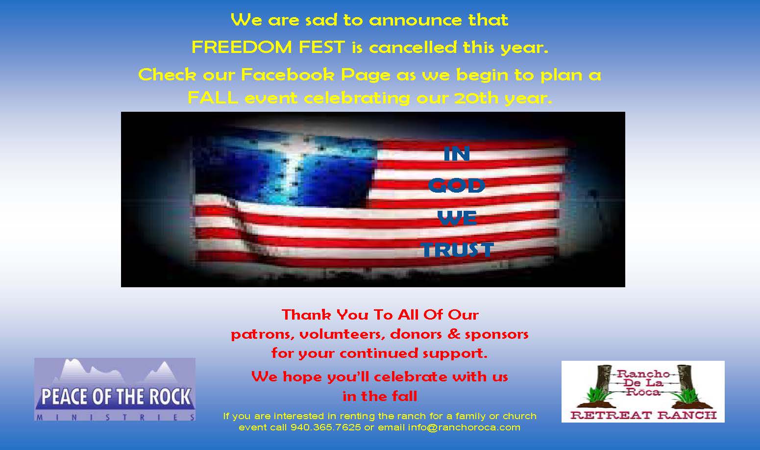 Freedom Fest Canceled